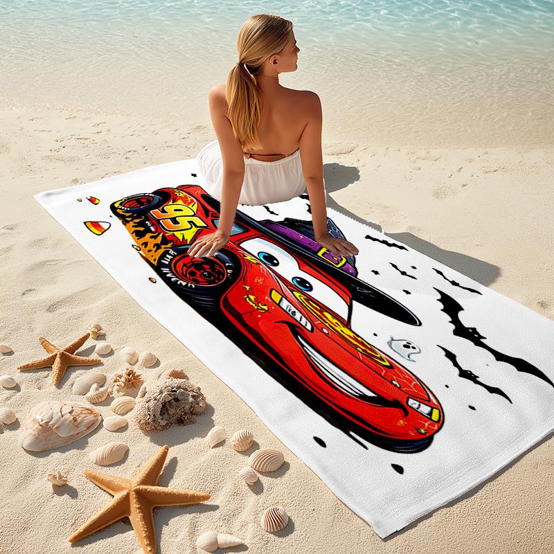 Lightning McQueen Beach Towel Outdoor Camping Beach Towel for Vacation Swim Outdoor Pool Absorbent Bath Towel
