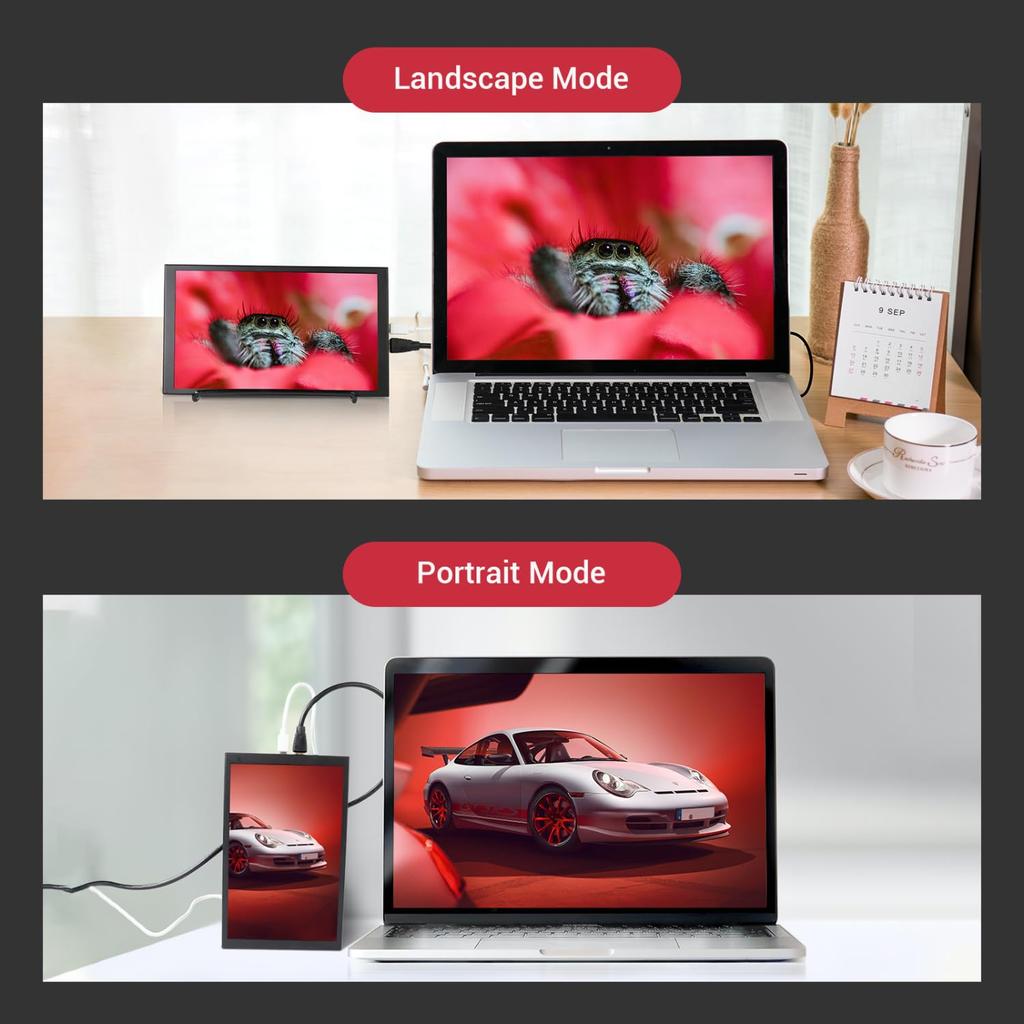 ELECROW Mobile Monitor with Touch Small HDMI 1280x800 IPS USB Compatible with Raspberry Jetson Windows and Game Consoles 8-inch Panel, Display,