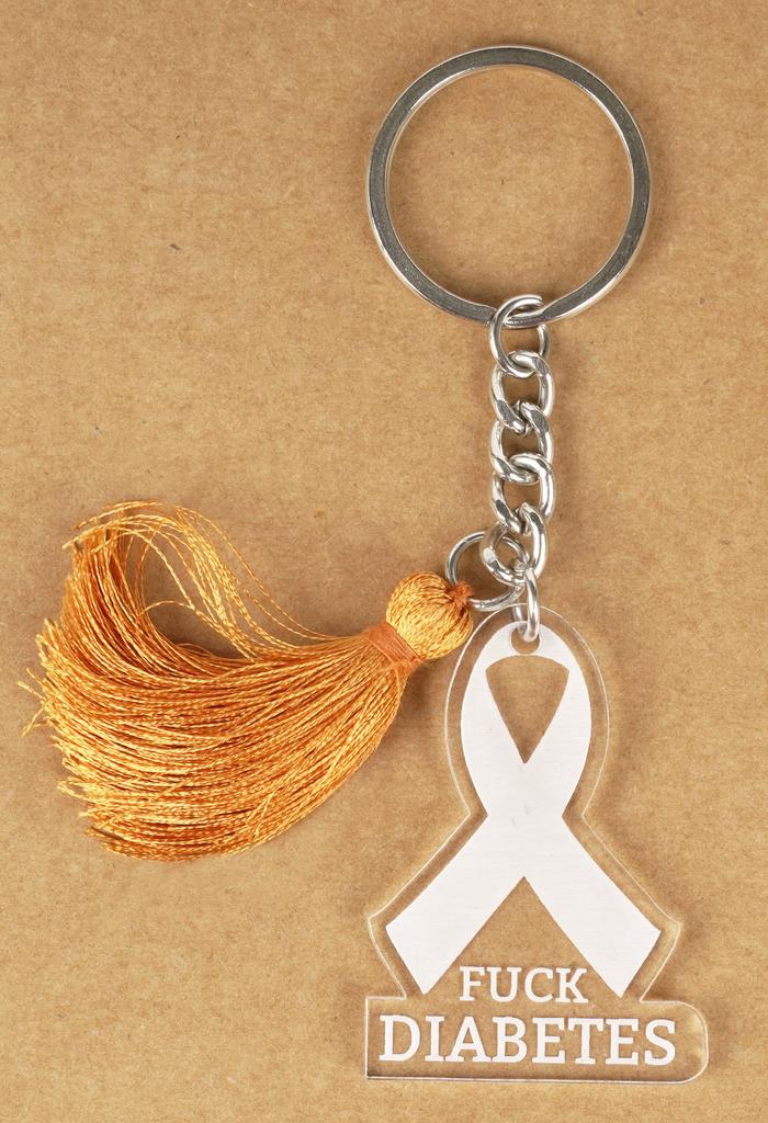Inkdotpot Funny Keychain, Fcuk Diabetes Acrylic Engraved Keychain, Funny Adult Sarcastic Novelty