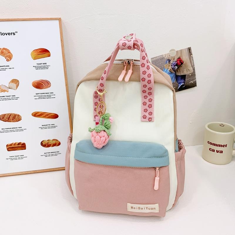 Schoolbag Japanese Ins Wind Soft Girl Cute Girl Backpack College Student Lightweight Mommy Bag Backpack Parent-child Kindergarten Bag