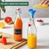 Classic Swing Top Glass Bottles 1L W/Marker & Labels - Clear Bottle with Caps for Juice, Water, Kombucha, Wine, Beer Brewing