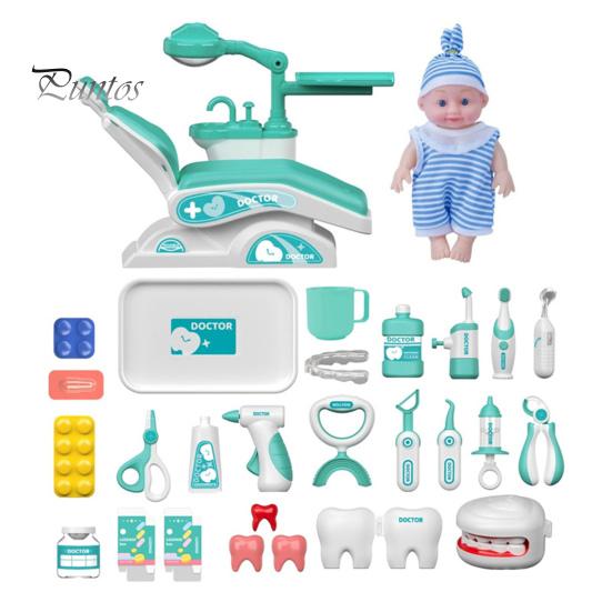 Dentist Kit for Toddlers Smart Dental Chair Playset Rotating Table Operating Light Water Function Educational Pretend Play Toys for Kids 2-4 Early