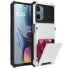 For Motorola Moto E15 4G Case PC+TPU Dual Layer Back Phone Cover with Card Holder