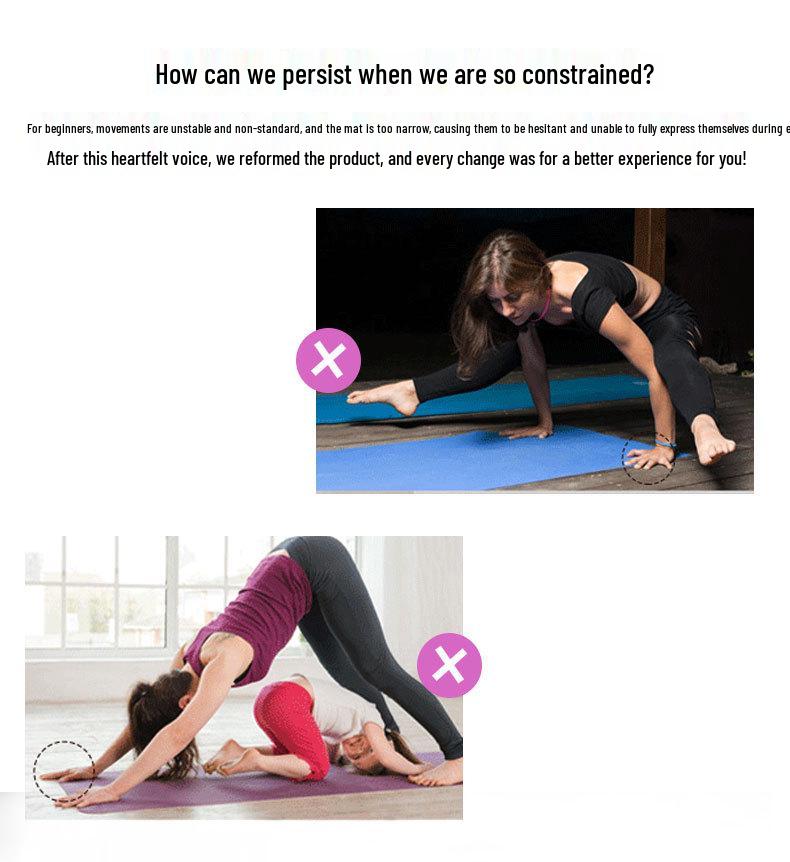 Widen 90CM 12mm TPE Yoga Mat for Fitness, Pilates, Floor Exercise