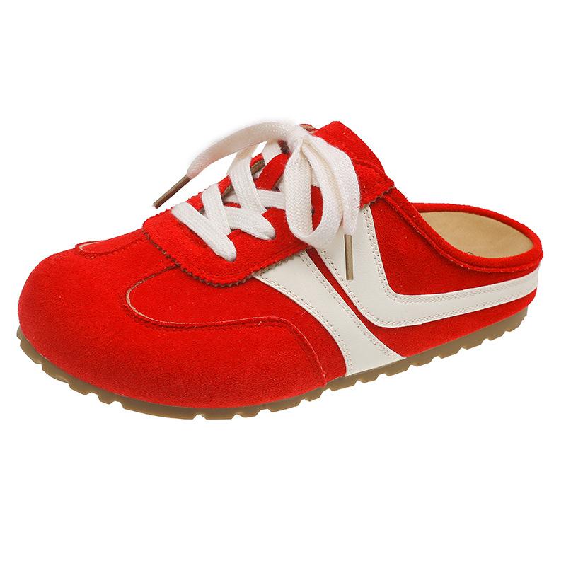 

[Amanuo] Platform-soled Boken shoes bag head half slippers women s summer outer wear 2025 new one-pedal single shoes de 40 красный