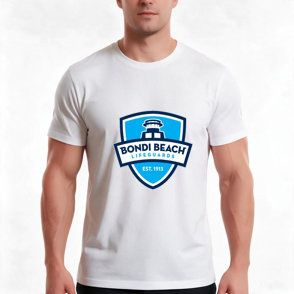 Bondi Beach Rescue Tshirt Summer Casual Cotton Tee Oversized Streetwear Tops Vintage Graphic Print Loose Fit Short Sleeve