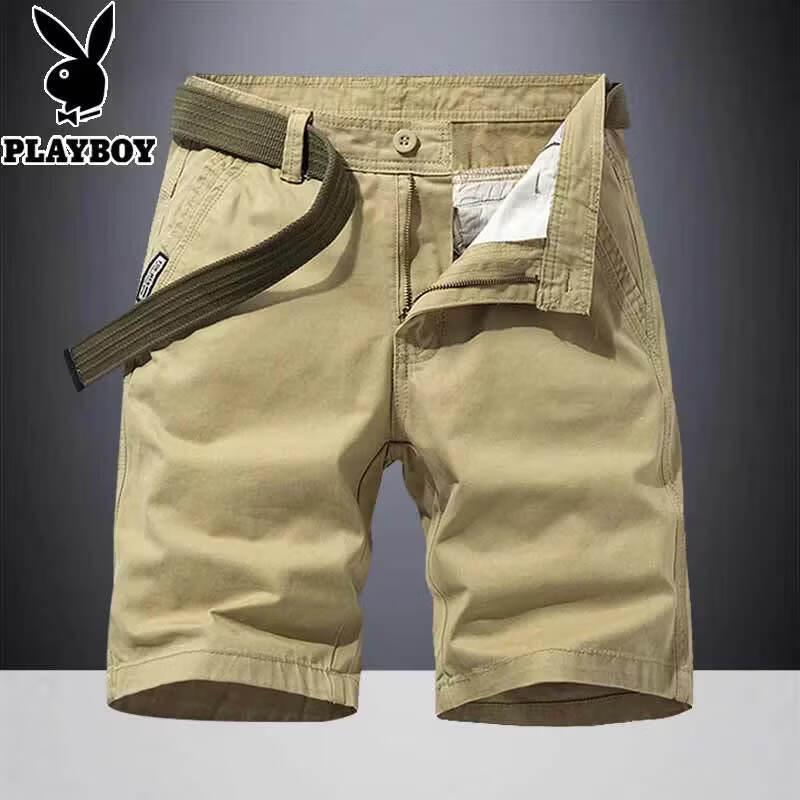 PLAYBOY Men s Slim Fit Cotton Cargo Shorts 34