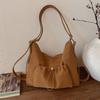 Slouchy Shoulder Bag with Front Pouch Large Capacity Everyday Fashion Tote Bag