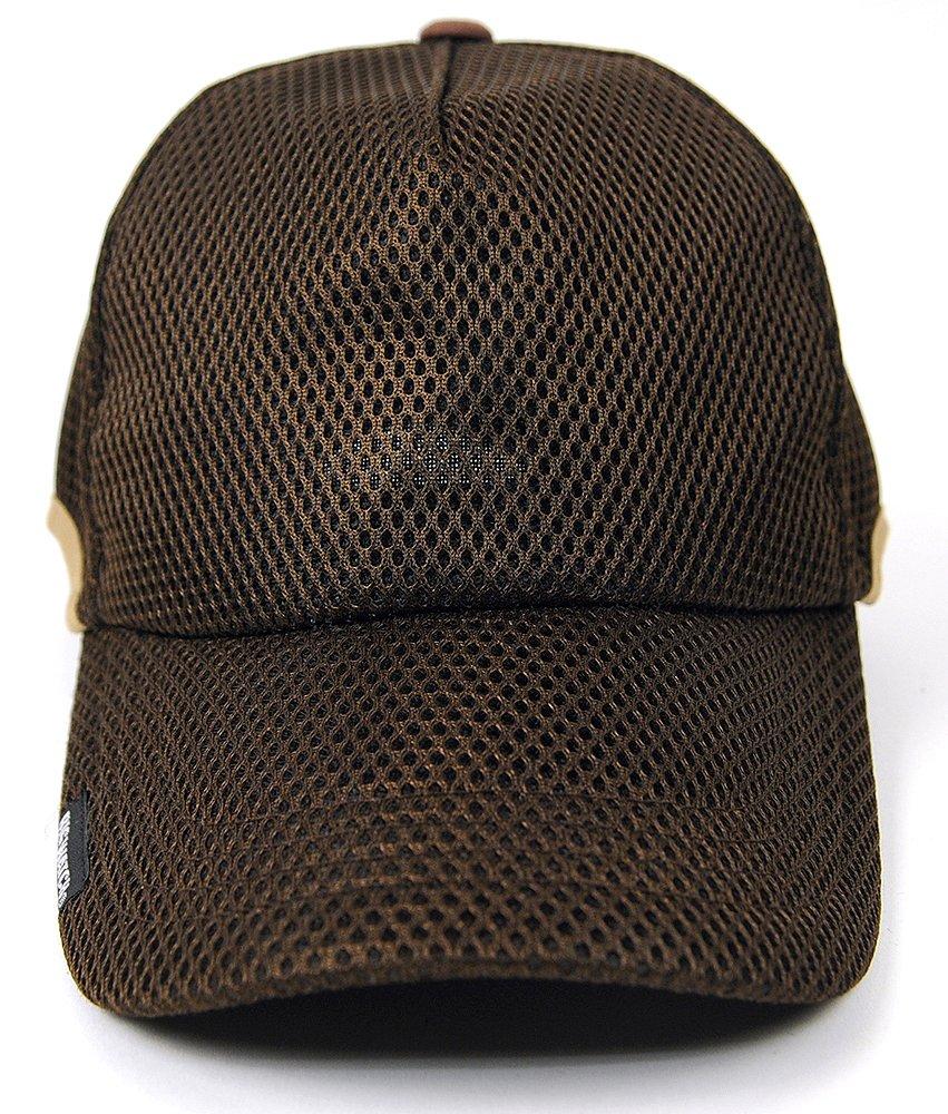 Plain Round Mesh Cap Brown Large Size [Big Watch] CPMG-12R Men's