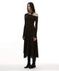 Partimento Woman Jacquard Tie-Neck Midi Dress_Brown