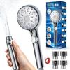Shower Head with 7 Water Saving Pressure Handheld Water High Water Mist Shower High Cleaning Moisturizing Hair Skin Pore Easy Compatible with 4