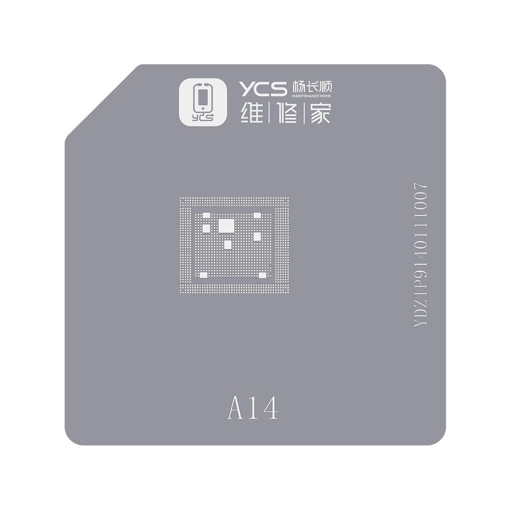 YCS BGA Stencil for Iphone 6-15Pro Max CPU A8/A9/A10/A11/A12/A13/A14/A15/A16/A17 BGA Reballing Stencil Tin Planting Platform