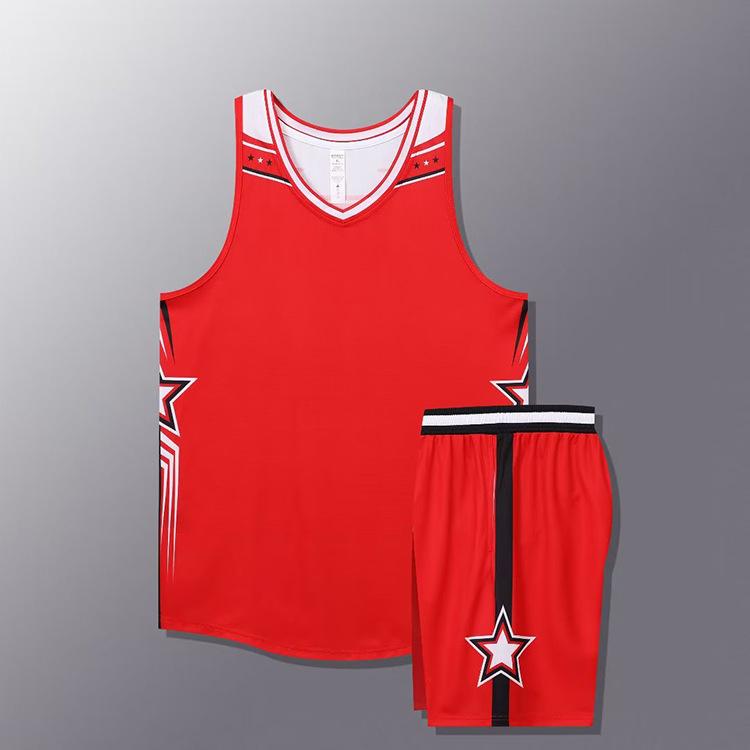 

American Basketball Jersey Set Children S Boys And Children S Jerseys Women S Breathable Training Jerseys Competition Jerseys Vest Clothing Summer 3XS красный