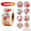 500pcs Christmas Santa Claus Round Sticker Navidad Natal Noel Snowman Sticker Merry Christmas Decor For Home 2025 New Year 2025