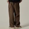 Men's Sweatpants Spring Autumn Vintage Japanese Wide Leg Straight Loose Button Big Pockets Cargo Pants Drawstring Trousers