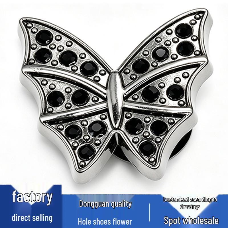 Versatile Metal Black Puppy Series Crocs Flower Shoe Decorations and Buckles