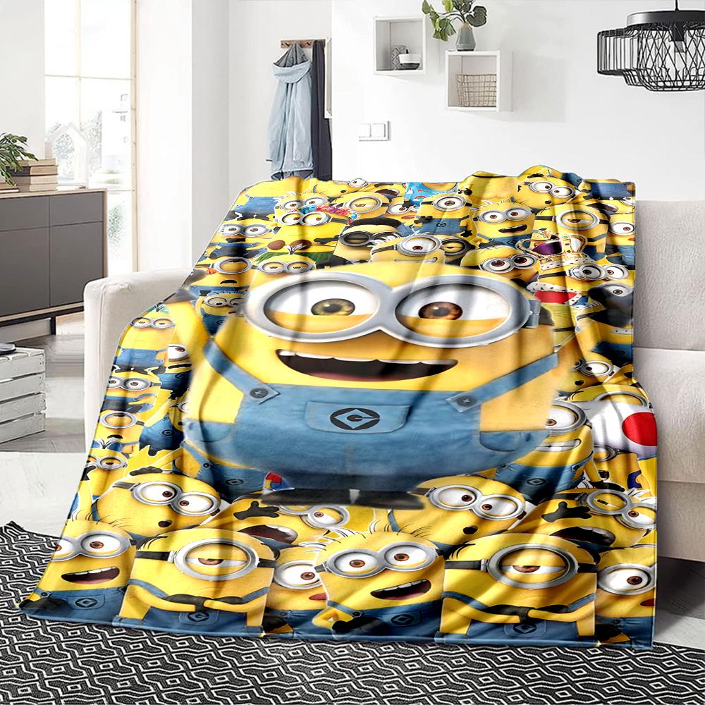 Minion Invasion Blanket Soft Throw Blanket For Home Bedroom Bed Sofa Travel Office Solid Christmas Blanket
