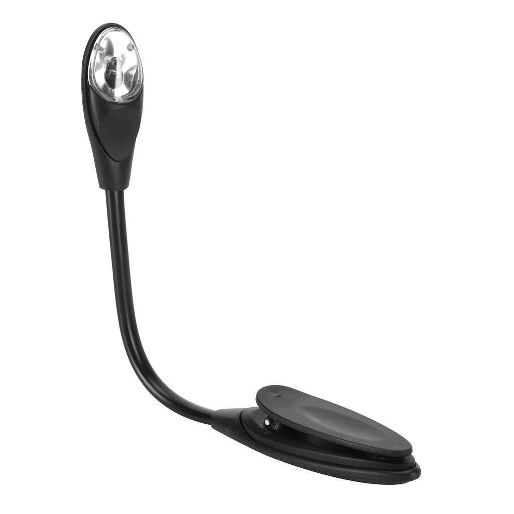 Mini-LED-Buchleuchte, tragbar, flexibel, Leselampe mit Klemme für Schlafzimmer und Reisen, Schwarz