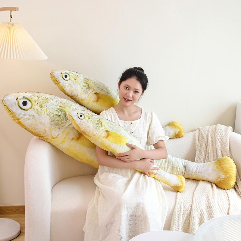 Entzückendes Großes Gelbes Fisch Plüschtier Kissen Für Chinajoy Fans 180cm Höhe!