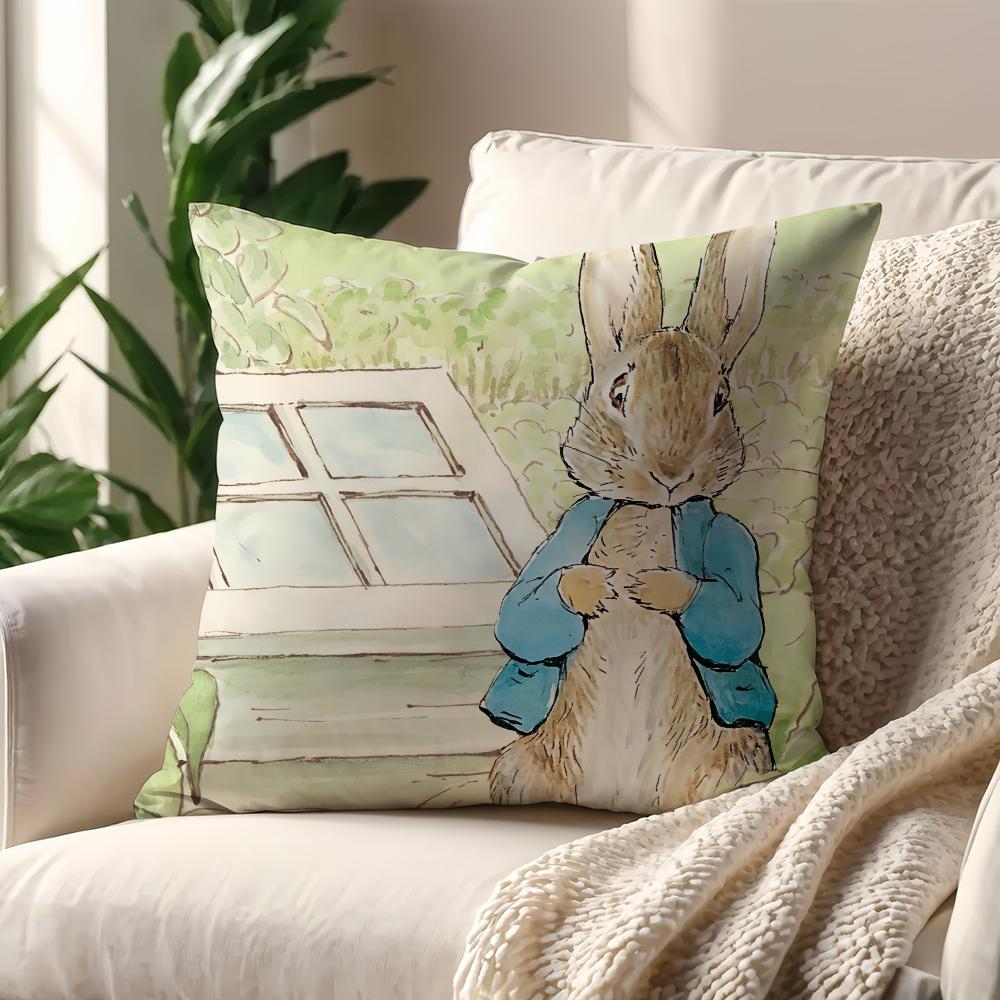 Cartoon P-Peter Rabbits Christmas cushion cover Pillow Case Pillowcase Soft Skin Friendly & Comfortable with a Hidden Zipper