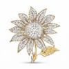 Women'S Flower Sunflower Brooch With Crystals Elegant Decoration
