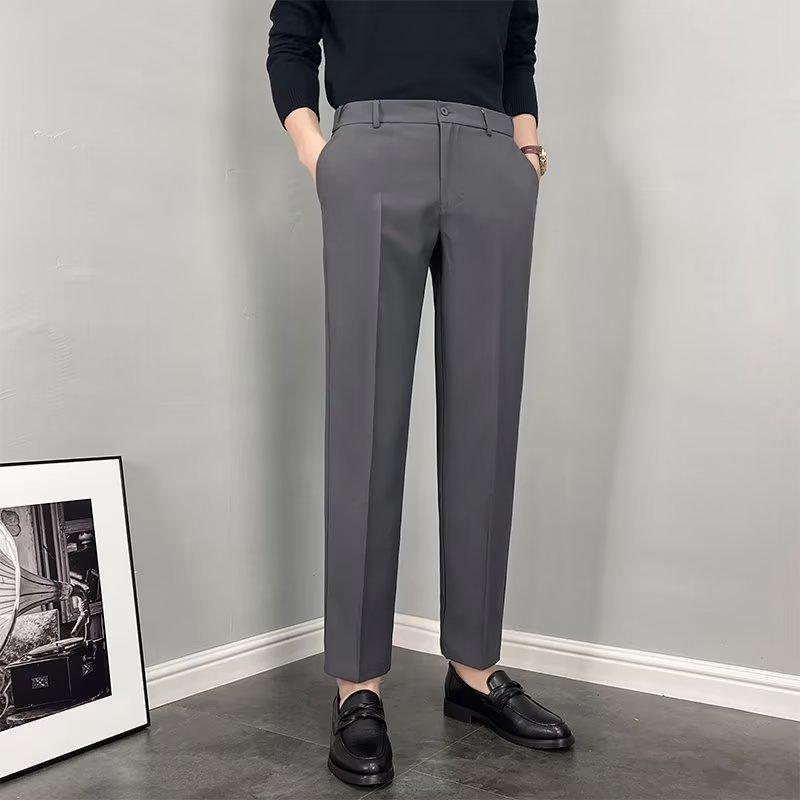 Autumn and summer thin drape casual pants men's business light dress men's suit pants slim long pants