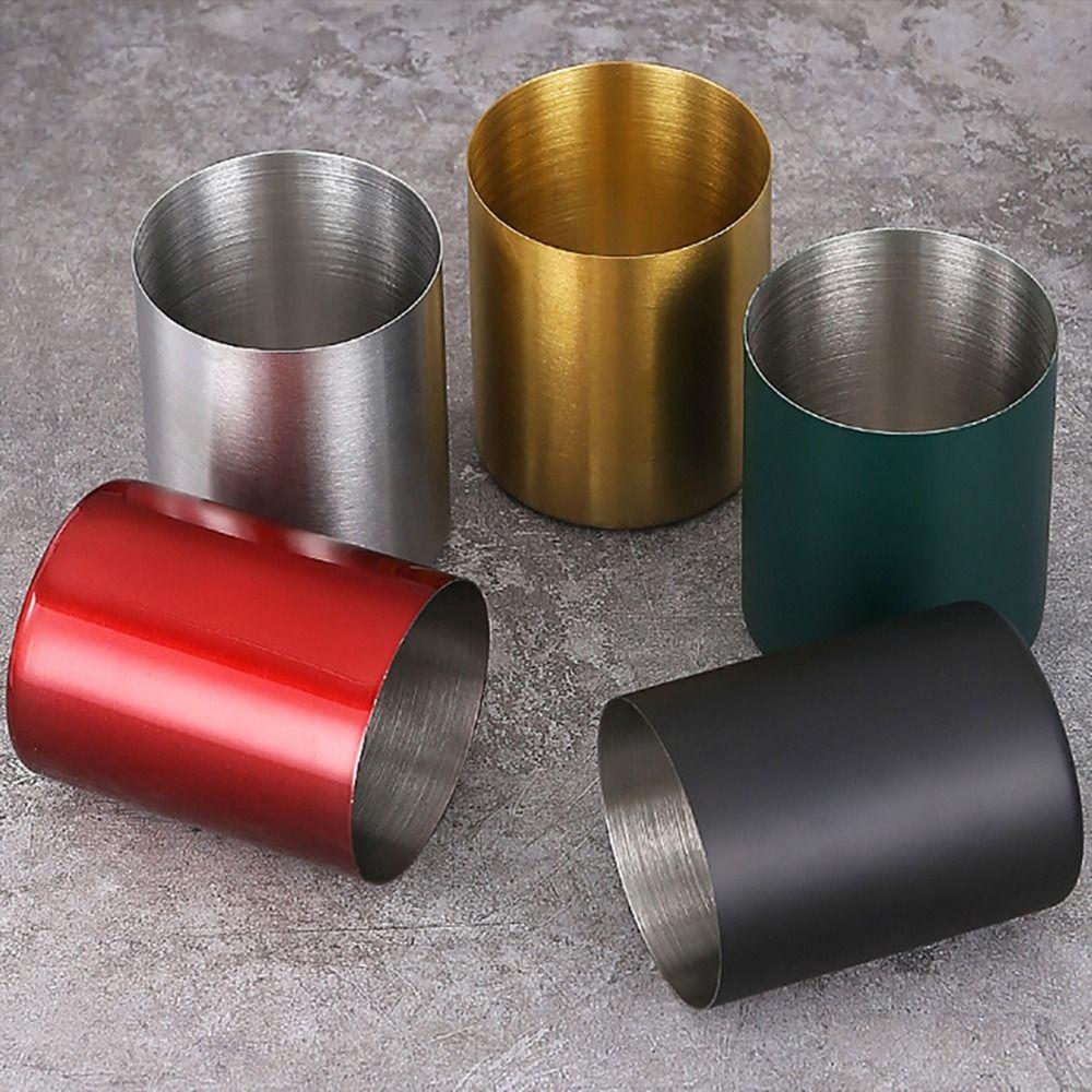 1pcs Thickened Pen Container Stainless Steel Stationery Storage Bucket Simple Pen Holder  Students