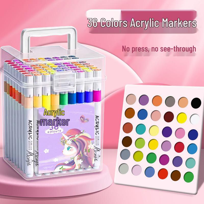Washable Stackable Acrylic Marker for Kids & Students - Opaque Graffiti & Watercolor Drawing Pen
