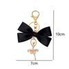 Big Bowtie Pendant Keychain Glittering Crystal Ballet Dancer Keyring Bag Hanging Decor Bridesmaid Gift for Wedding Guests