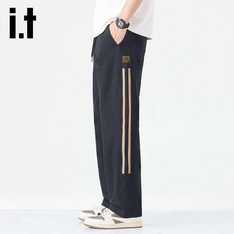 

Izzue Men s Autumn/Winter Contrast Stripe Straight-Leg Casual Pants 3XL