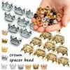 15/48pcs Crown Spacer Beads, Metal Alloy Crown Charms DIY Jewelry Making Spacer Charms for Bracelet Necklace Earring Craft XJM