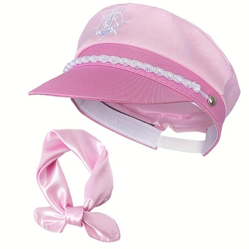 Взрослая Свадебная Капитанская Шляпа Шёлковый Шарф Вечеринка Шейный Платок Реквизит для Девичника Костюмный Реквизит Маскарадная Шляпа 1 розовый