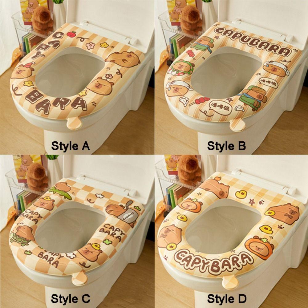 Reusable EVA Toilet Seat Cover With Handle Closestool Mat Cute Toilet Seat Cushion  Bathroom