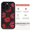Red Lipstick Print Phone Case for Samsung & iPhone 13-17, Full Coverage Protection