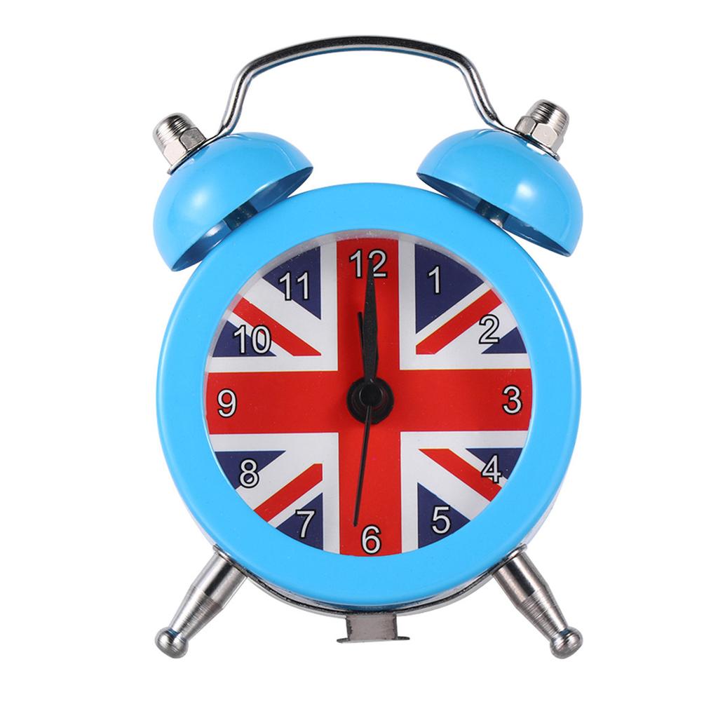 1Pcs Mini Union Jack Alarm Clock Desktop Bedside Clock for Students Home Dorm Room Decor Silent Movement Premium Material