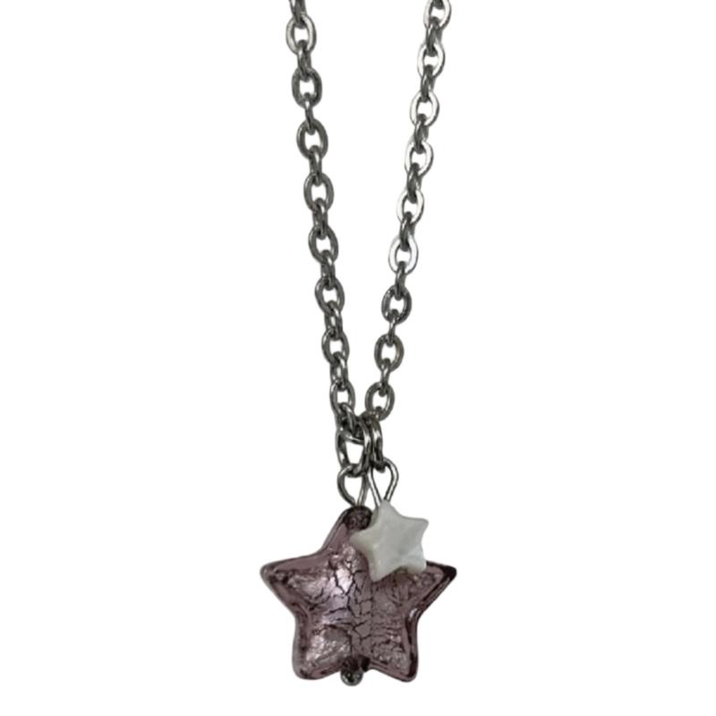 Star Pendant Necklace with Translucent Charm Detail, Lightweight Daily Wear Jewelry for Outfit Styling and Easy Looks