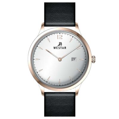 Profile Leather Strap Silver Dial Quartz 50217PPN607 Mens Watch