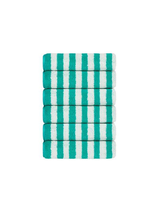 TETO 6P Striped Emerald Supima Towel 230g Emerald 230g
