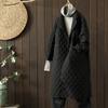 Warmth Women's Cotton Jaet Quilted Du Down Cotton Coat Medium Length Outerwear Commute Sle Single Button Closure Long