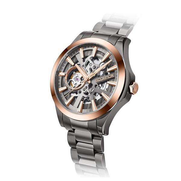 Ceas Scorpion pentru Bărbați Schelet Automatic Metalic 42mm SP3375 + Set Cadou + Unelte, Ceasuri populare coreene
