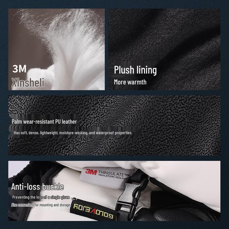 Men's & Women's Winter Ski & Cycling Gloves - Windproof, Waterproof, Touchscreen-Compatible, Thick, Warm (SK34)