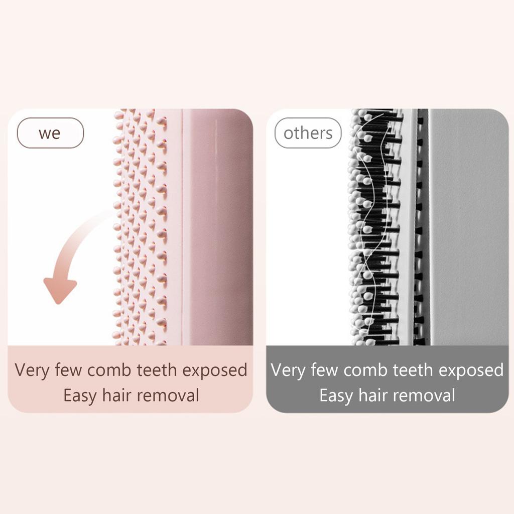 Samooczyszczający Grzebień z Poduszką – Przenośny Design Podróżny, Chowany, Łatwy do Czyszczenia, Ergonomiczny Grzebień do Masażu z Poduszką i Pierścieniem do Ciągnięcia.