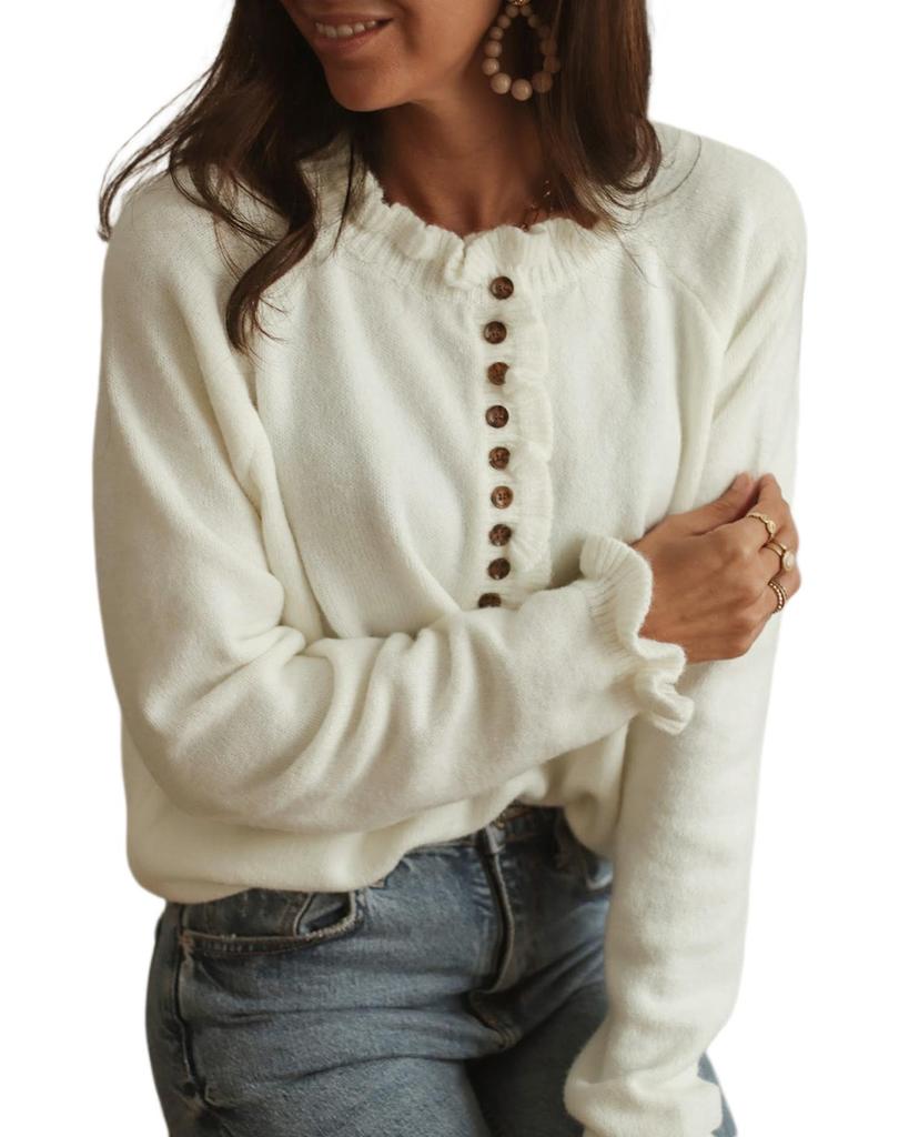 Azura Exchange Pulover din tricot cu volante