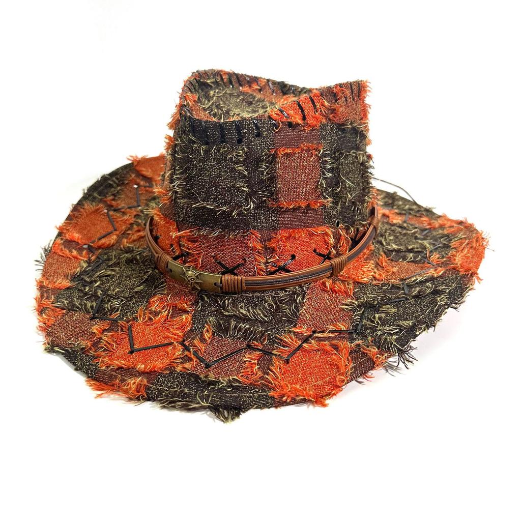 Vintage American Western Cowboy Hat Men And Women Outdoor Travel Sun Protection Sun Hat Big Edge Ethnic Style Jazz Hat