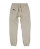MOZMOZ Front Pocket Zipper Cotton Elastic Waist Big Size Jogger Pants Light Beige