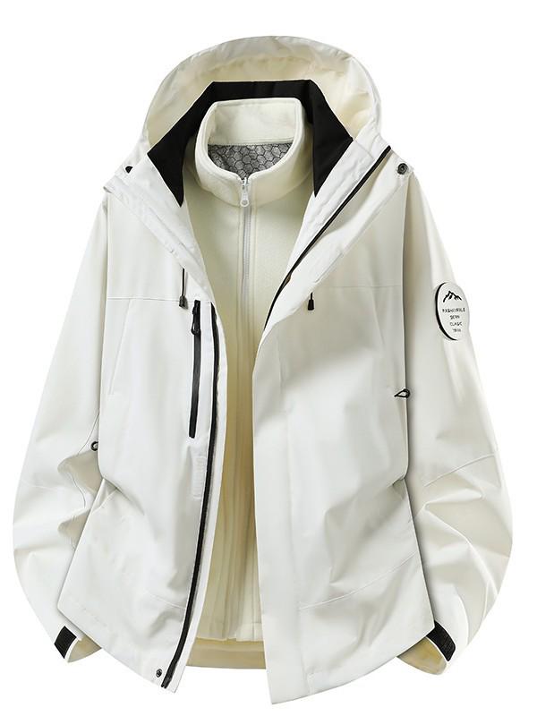 Camel Unisex 3-in-1 Mountaineering Jacket: Graphene-Lined, Windproof, Waterproof, and Warm, New Style, Two-Piece Set.