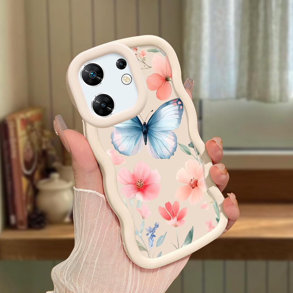 Big Wave Edge Material din silicon moale Husă pentru telefon Macaron Carcasă de protecție antișoc din cauciuc pentru OPPO Reno Realme Infinix Tecno