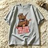 Retro Russian Bear Playing Balalaika Tshirt Unisex Unisex Streetwear Cartoon Print Tee Summer Casual Cotton Unisex Y2k Top Harajuku