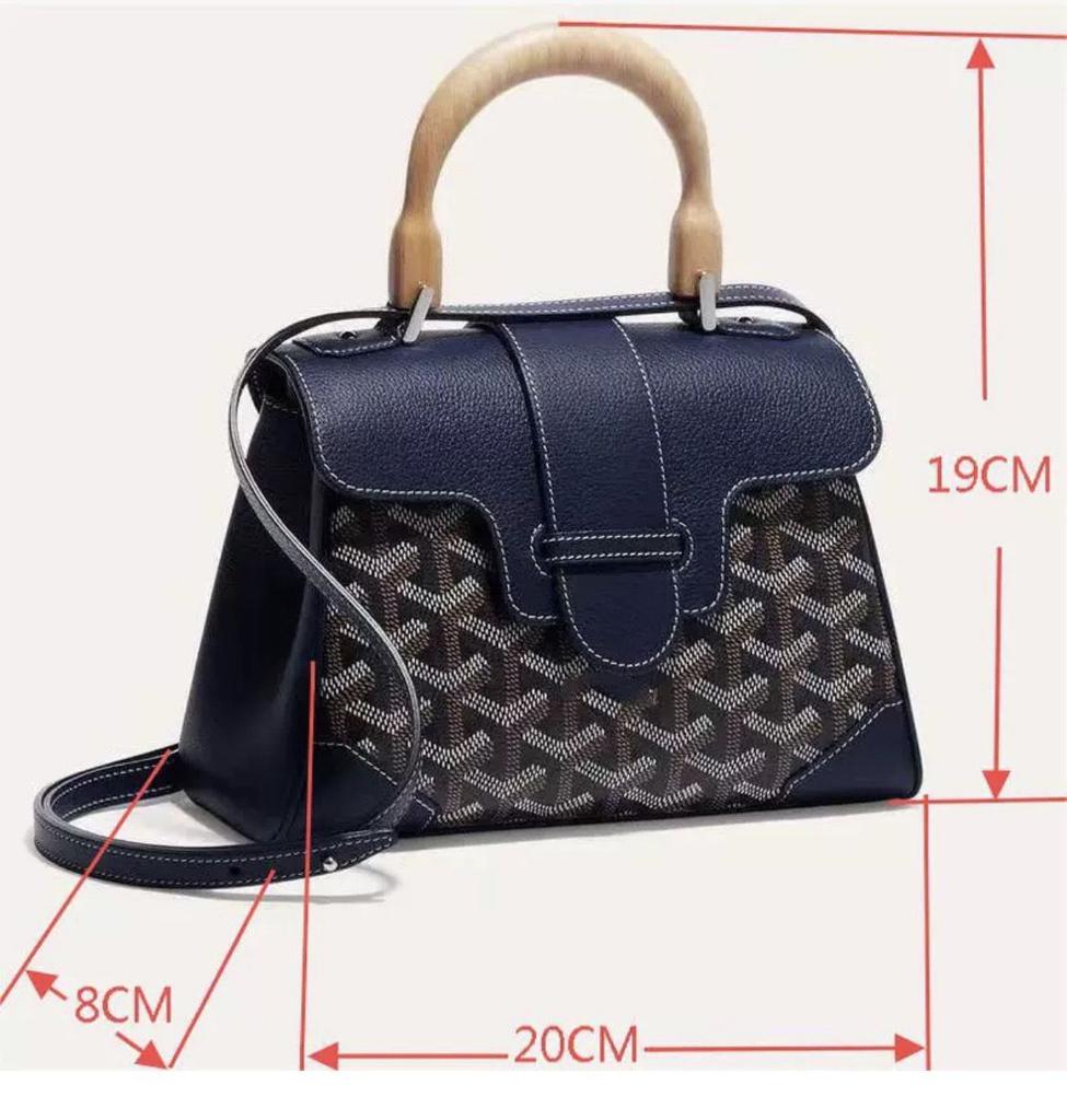 Women's PU Shoulder Bag with Wooden Handle, Crossbody & Handheld Purse