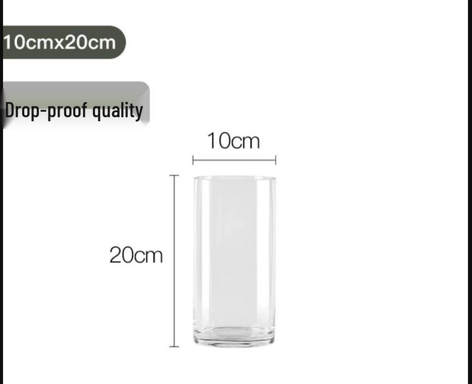 Acrylic Transparent Vase for Flower Arrangements and Lucky Bamboo - Large Straight Cylinder Design